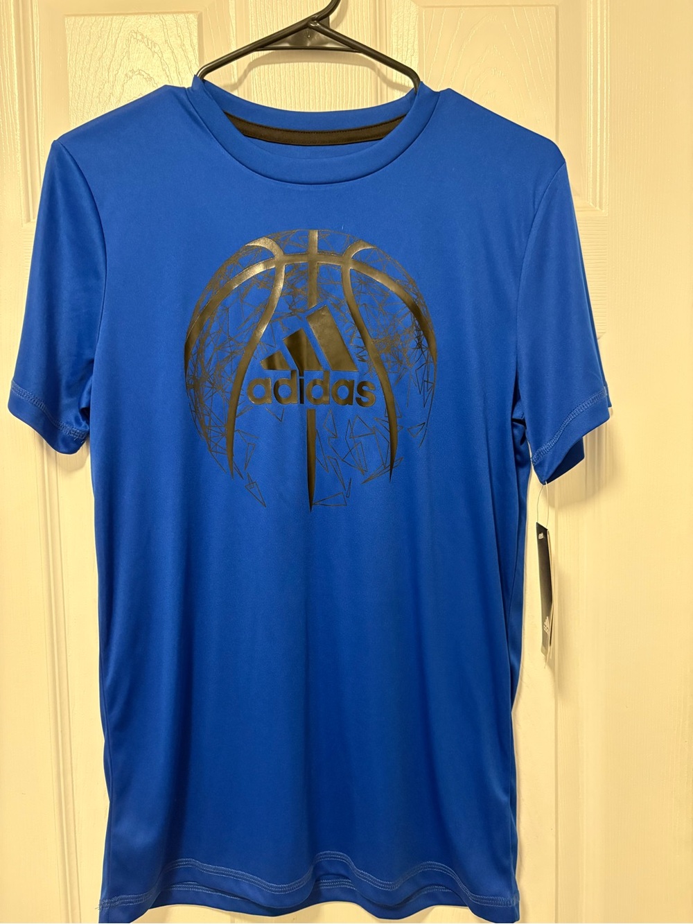 adidas Blue Short Sleeve Basketball Logo Tee